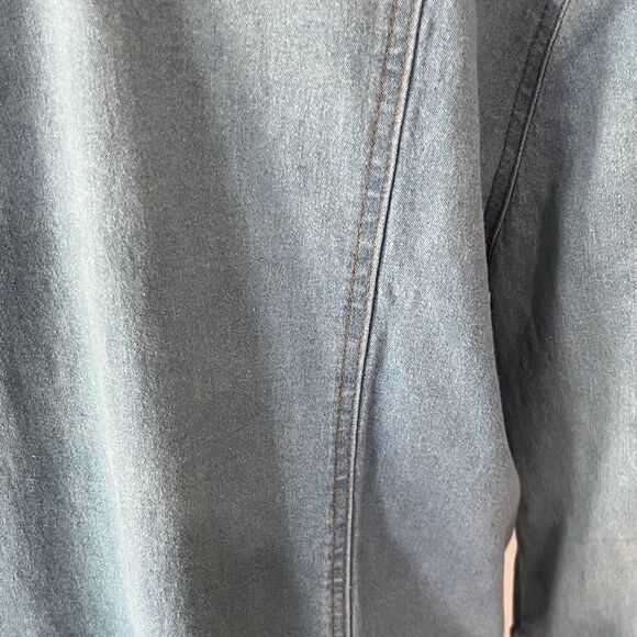 JUMP VTG Light Blue Denim Jacket Big Brass Buttons 1980’s MADE IN USA - Picture 7 of 8